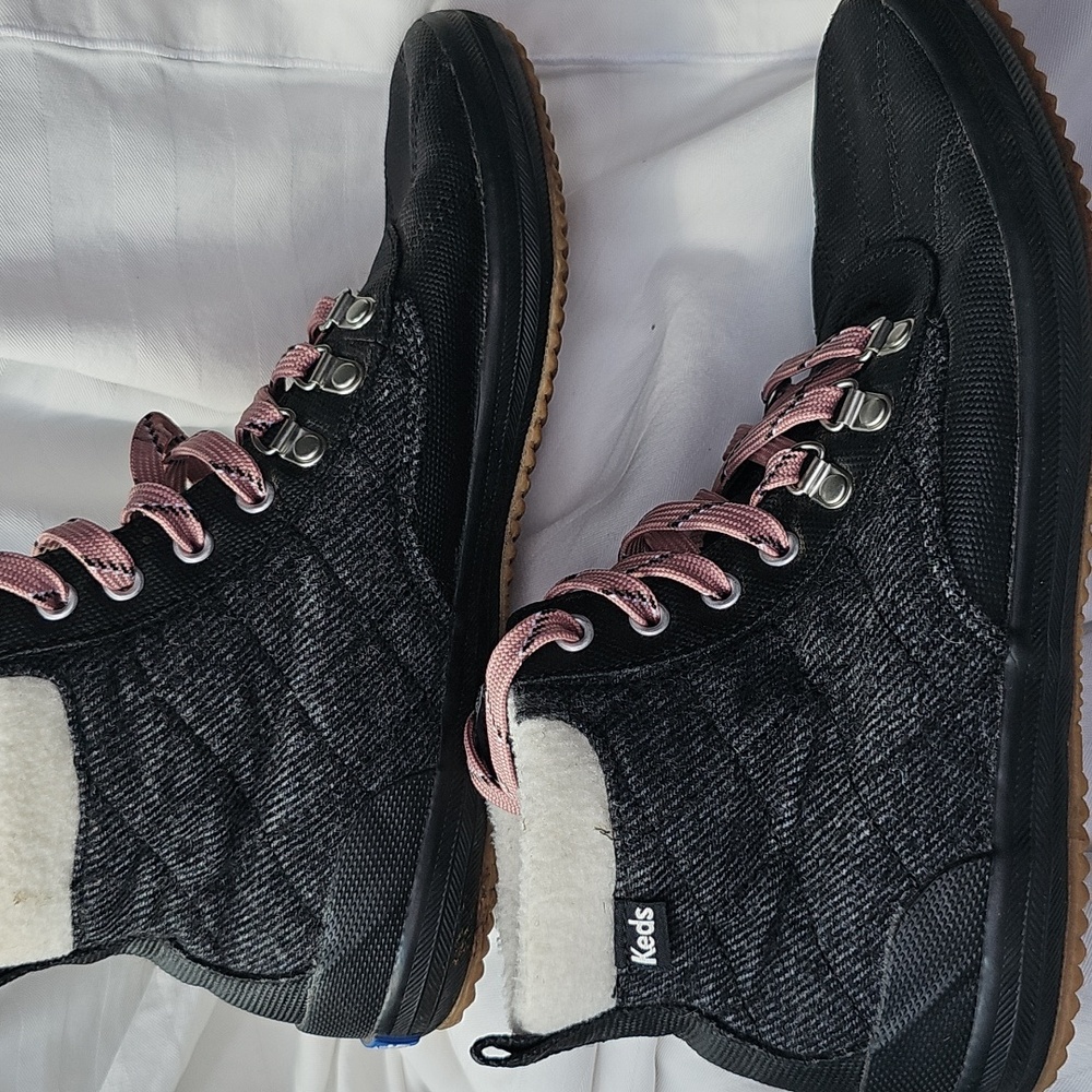 KEDS SCOUT II Lace Up Gray Water Resistant Rain Bootie Twill Shoes Size 8.5